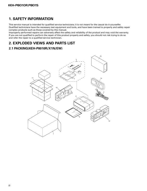 Сервисная инструкция Pioneer KEH-P8010R, KEH-P8015