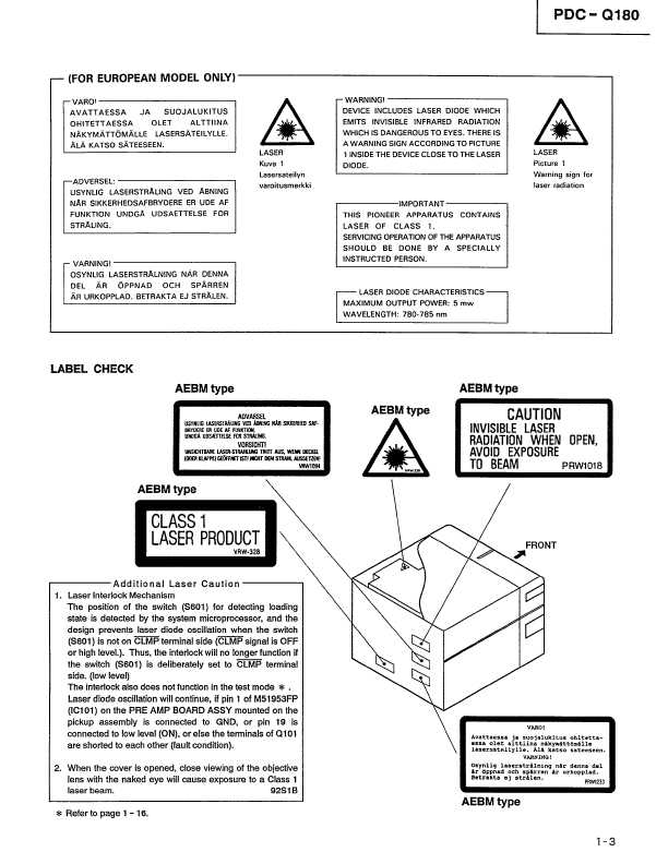 Сервисная инструкция Pioneer PDC-Q180