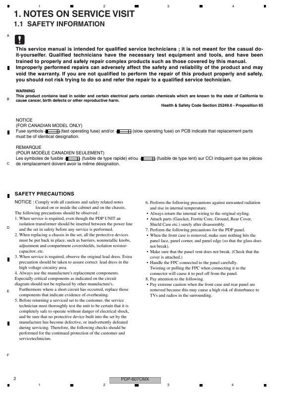 Сервисная инструкция Pioneer PDP-60MXE20, PDP-607CMX