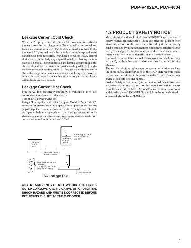 Сервисная инструкция Pioneer PDP-V402EA
