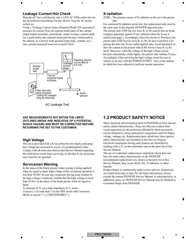 Сервисная инструкция Pioneer PRO-530HDI, PRO-730HDI