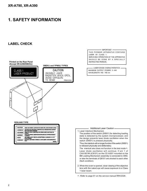 Сервисная инструкция Pioneer XR-A390, XR-A790