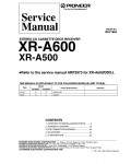 Сервисная инструкция Pioneer XR-A500, XR-A600