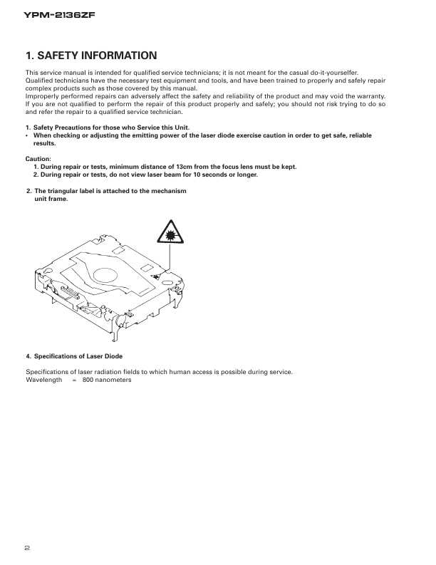 Сервисная инструкция Pioneer YPM-2136ZF