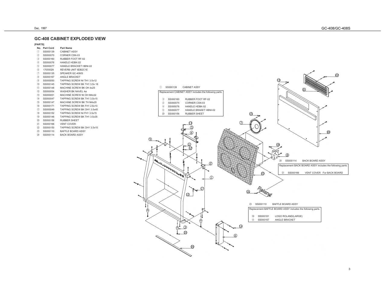 Сервисная инструкция Roland GC-408