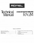 Сервисная инструкция Rotel RA-214
