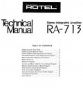 Сервисная инструкция Rotel RA-713