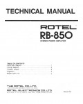 Сервисная инструкция Rotel RB-850