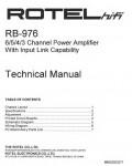 Сервисная инструкция Rotel RB-976