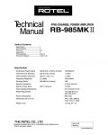 Сервисная инструкция Rotel RB-985MKII