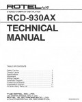 Сервисная инструкция Rotel RCD-930AX