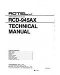 Сервисная инструкция Rotel RCD-945AX