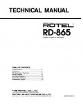 Сервисная инструкция Rotel RD-865