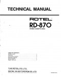 Сервисная инструкция Rotel RD-870
