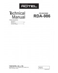 Сервисная инструкция Rotel RDA-986