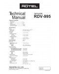 Сервисная инструкция Rotel RDV-995