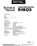 Сервисная инструкция Rotel RHB-05