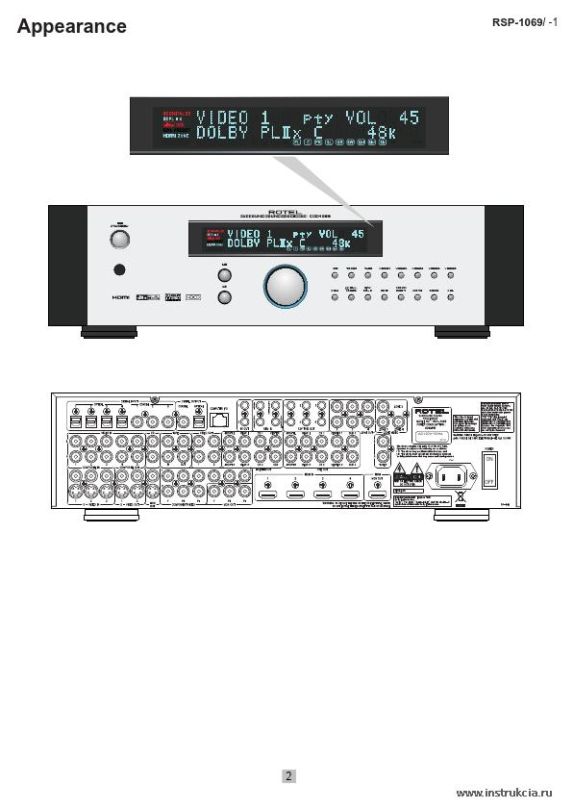 Сервисная инструкция ROTEL RSP-1069-1