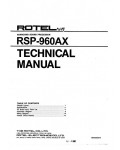 Сервисная инструкция Rotel RSP-960AX