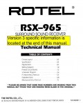 Сервисная инструкция Rotel RSX-965-V1