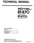 Сервисная инструкция Rotel RT-870-870L