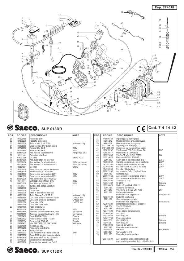 Сервисная инструкция Saeco SUP-018DR-PARTS