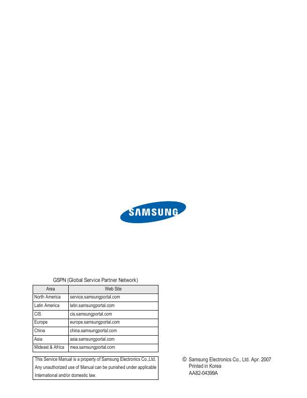 Сервисная инструкция Samsung PS-42C96HD, PS-50C96HD F30A