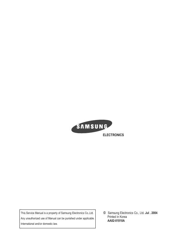 Сервисная инструкция Samsung PS-42D4SX, шасси D65C(P)ASIA