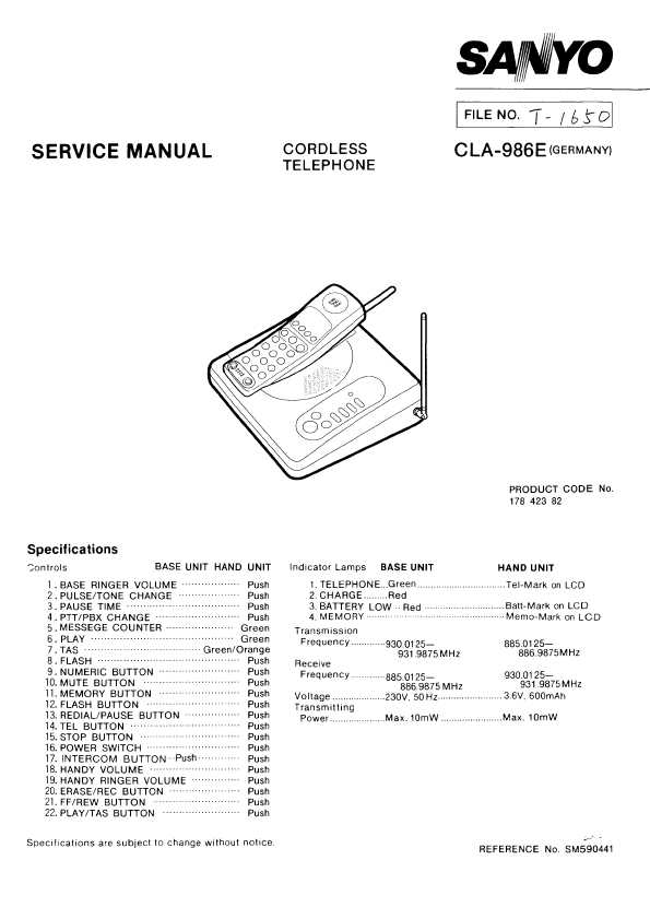 Сервисная инструкция Sanyo CLA-986