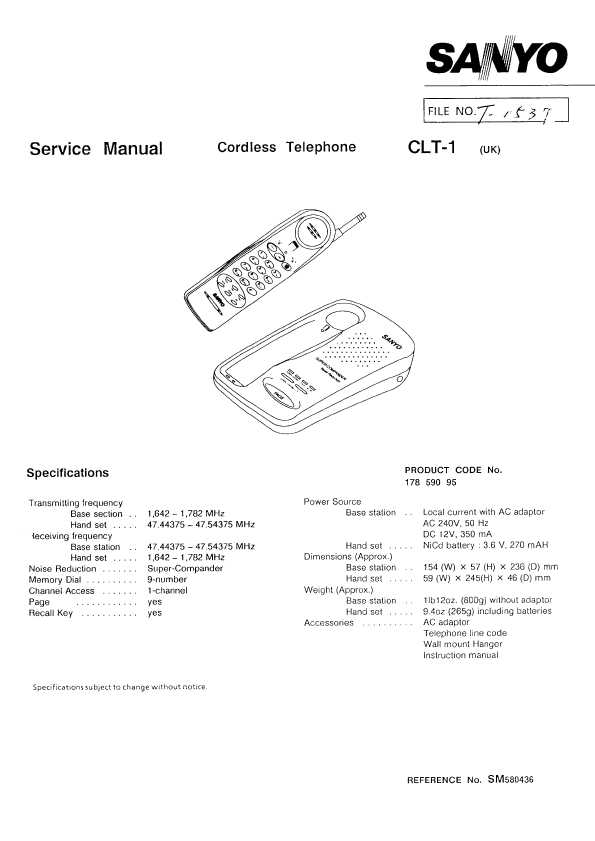 Сервисная инструкция Sanyo CLT-1