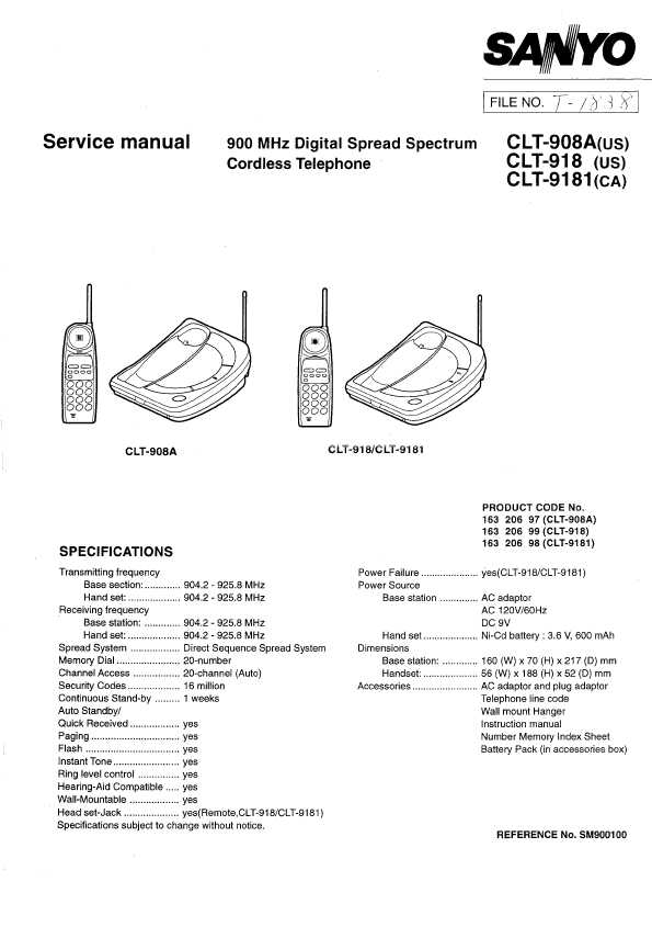 Сервисная инструкция Sanyo CLT-908A, CLT-918, CLT-9181