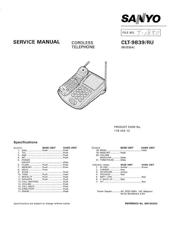 Сервисная инструкция Sanyo CLT-9839