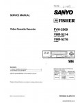 Сервисная инструкция SANYO VHR-5214, 5216