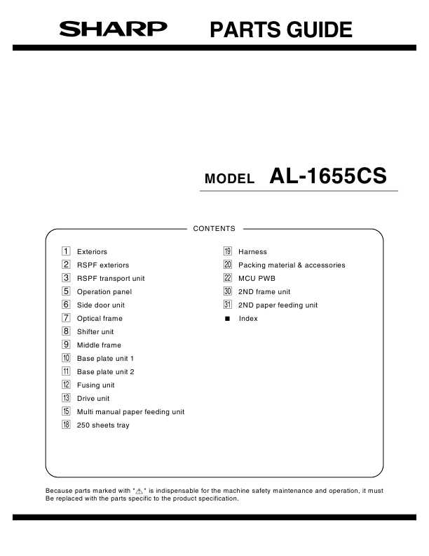 Сервисная инструкция Sharp AL-1655CS