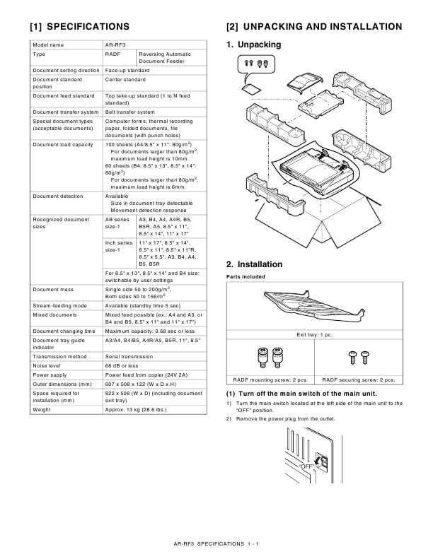 Сервисная инструкция Sharp AR-RF3