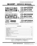 Сервисная инструкция Sharp CD-BK210W, CD-BK2000W