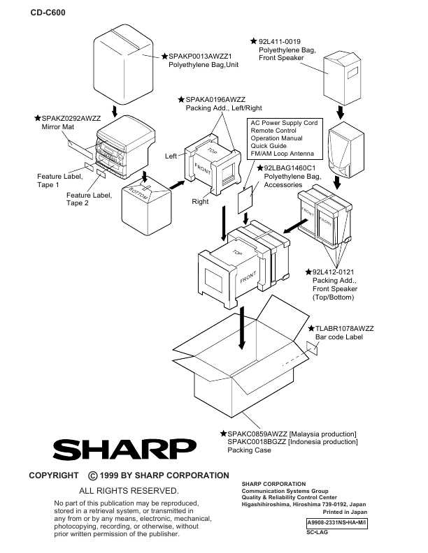 Сервисная инструкция Sharp CD-C600