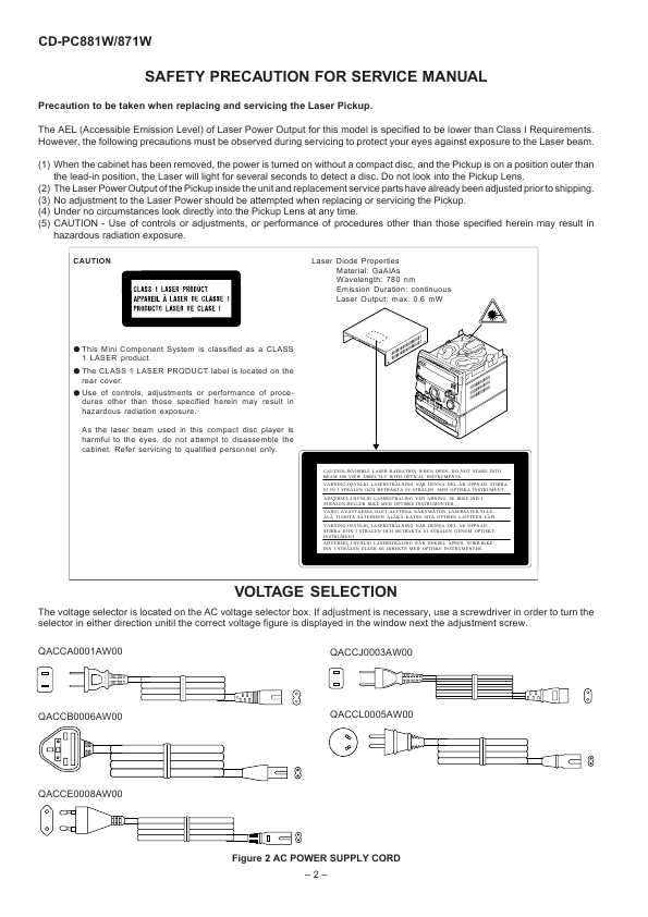 Сервисная инструкция Sharp CD-PC871W, CD-PC881W