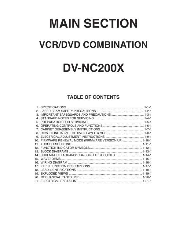 Сервисная инструкция Sharp DV-NC200X