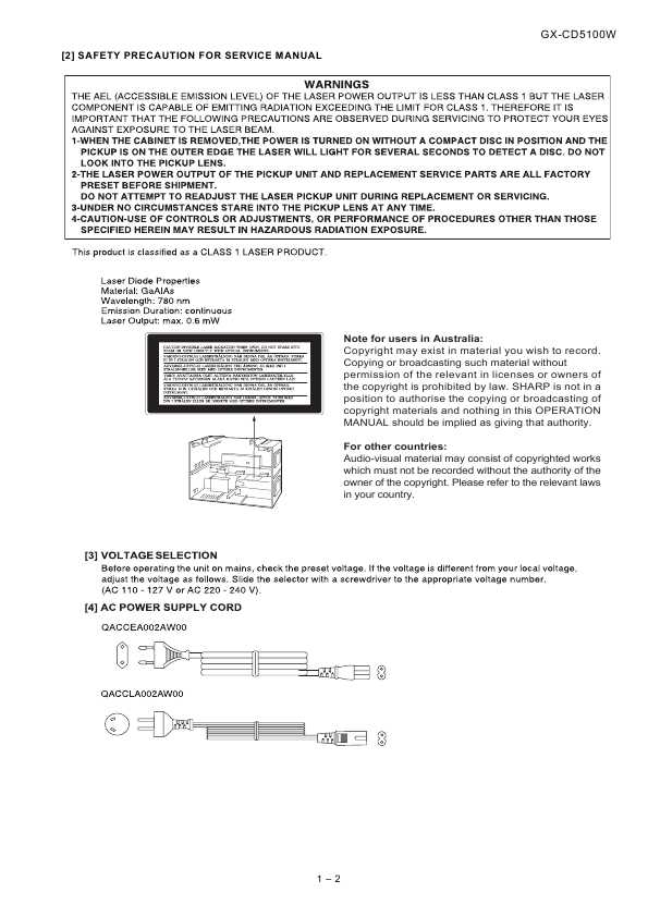 Сервисная инструкция SHARP GX-CD5100W