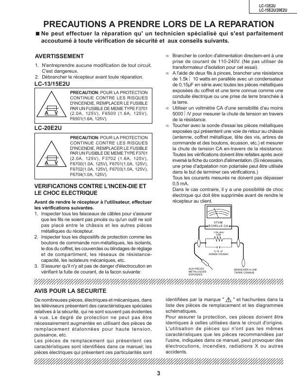 Сервисная инструкция Sharp LC-13E2U, LC-15E2U, LC-20E2U