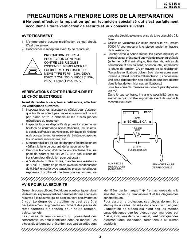 Сервисная инструкция Sharp LC-13B6U, LC-15B6U-S