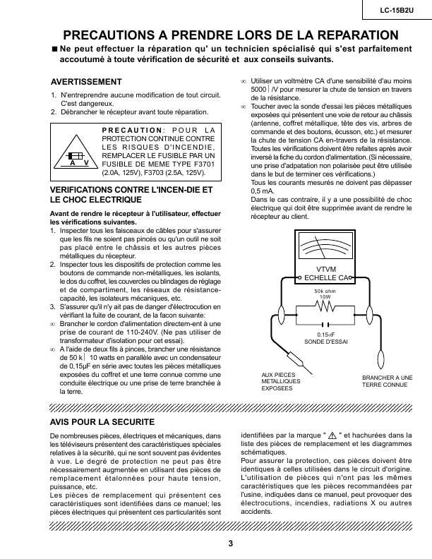 Сервисная инструкция Sharp LC-15B2U