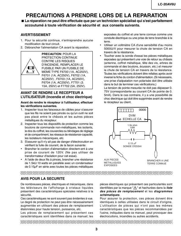 Сервисная инструкция Sharp LC-20AV6U