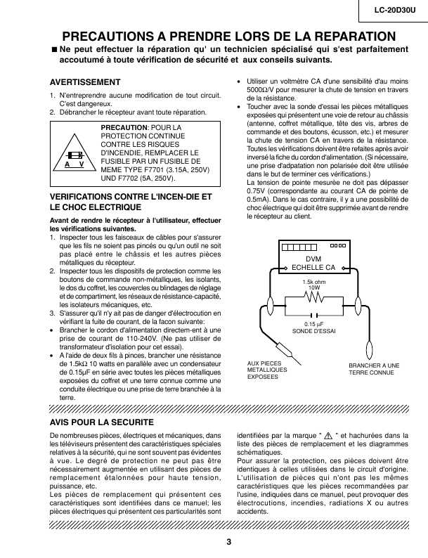 Сервисная инструкция Sharp LC-20D30U