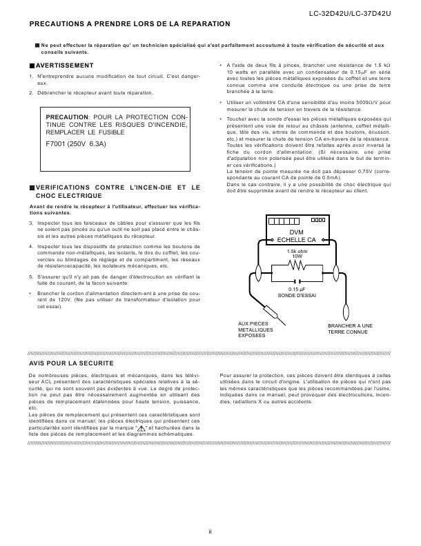 Сервисная инструкция Sharp LC-32D43U, LC-37D42U