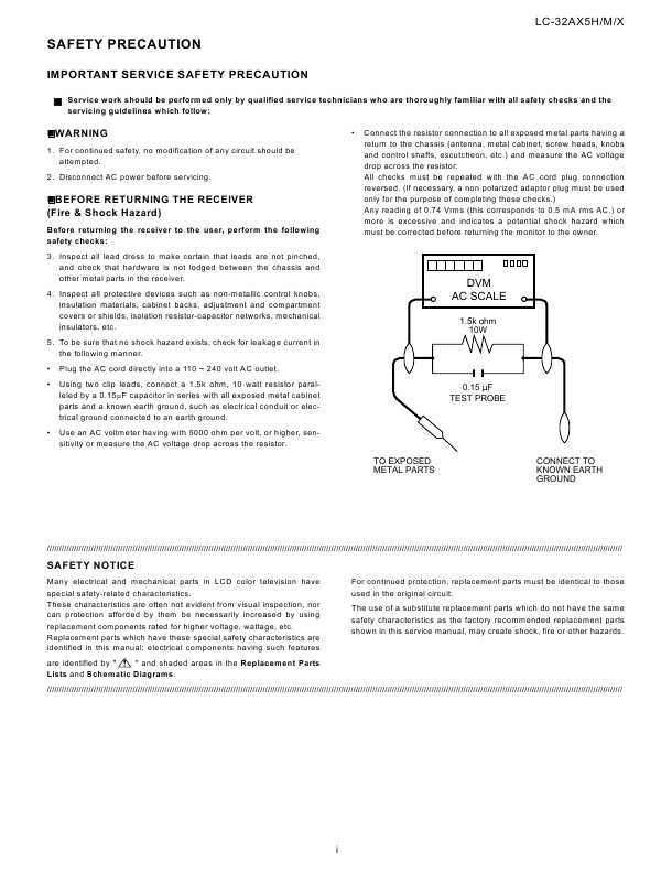 Сервисная инструкция Sharp LC-32AX5H, M, X