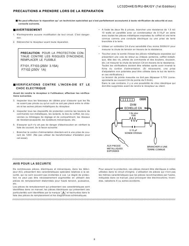 Сервисная инструкция Sharp LC-32D44E, S, RU-BK, GY