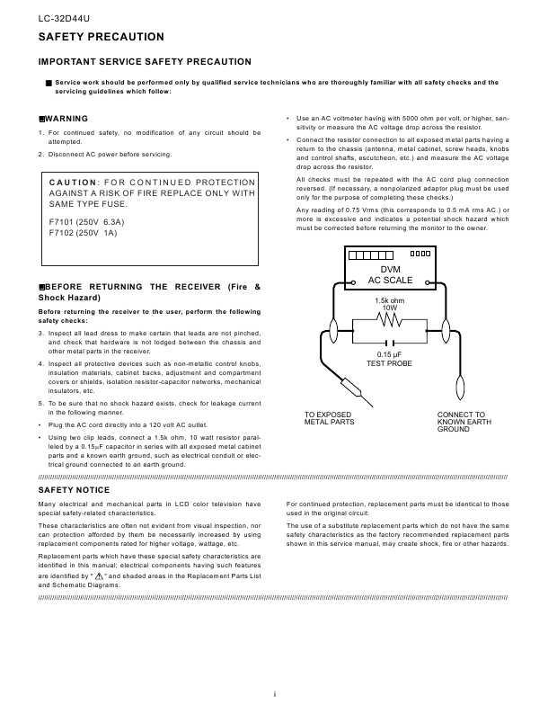 Сервисная инструкция Sharp LC-32D44U