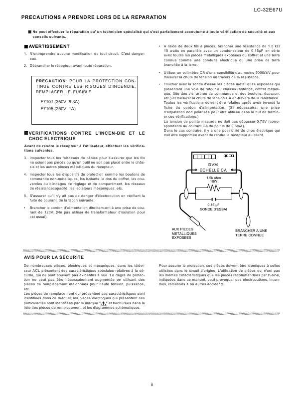 Сервисная инструкция Sharp LC-32E67U